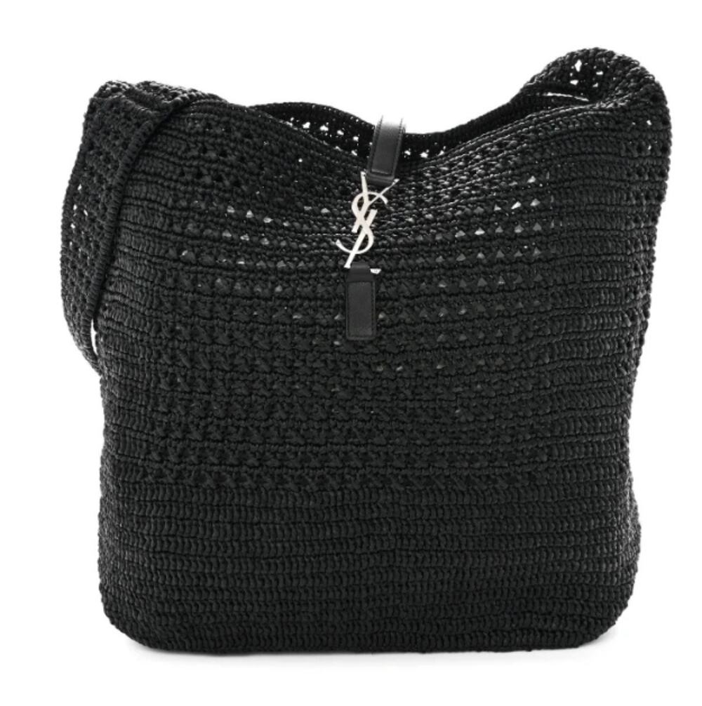 NEW SAINT LAURENT RAFFIA CROCHET SUMMER BAG PURSE AUTHENTIC